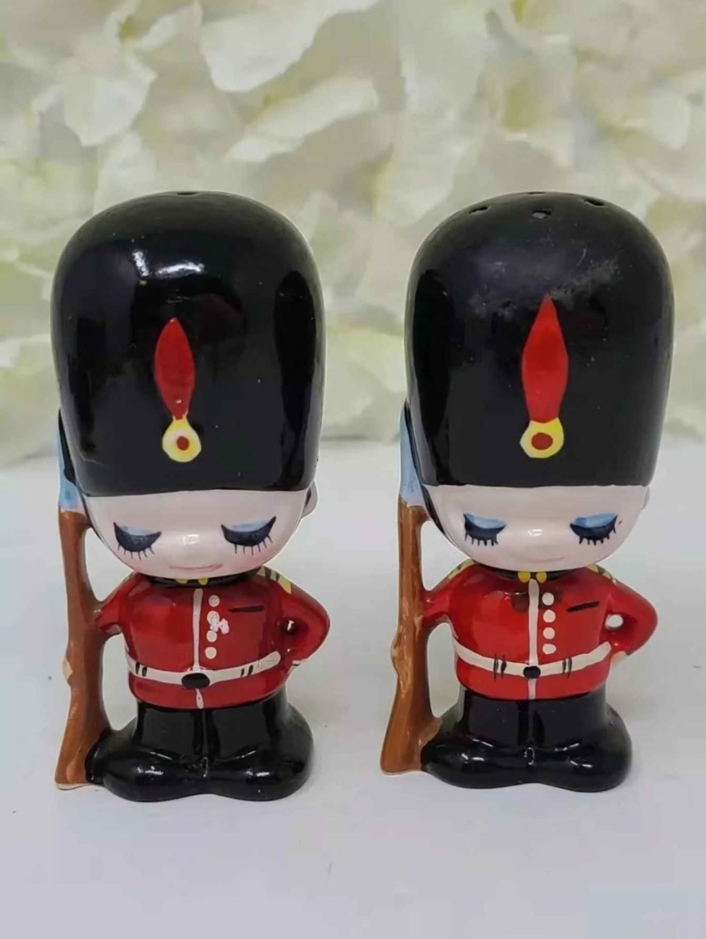 Antique Mccameron Soldier Shaped Salt and pepper shakers Korea 50s